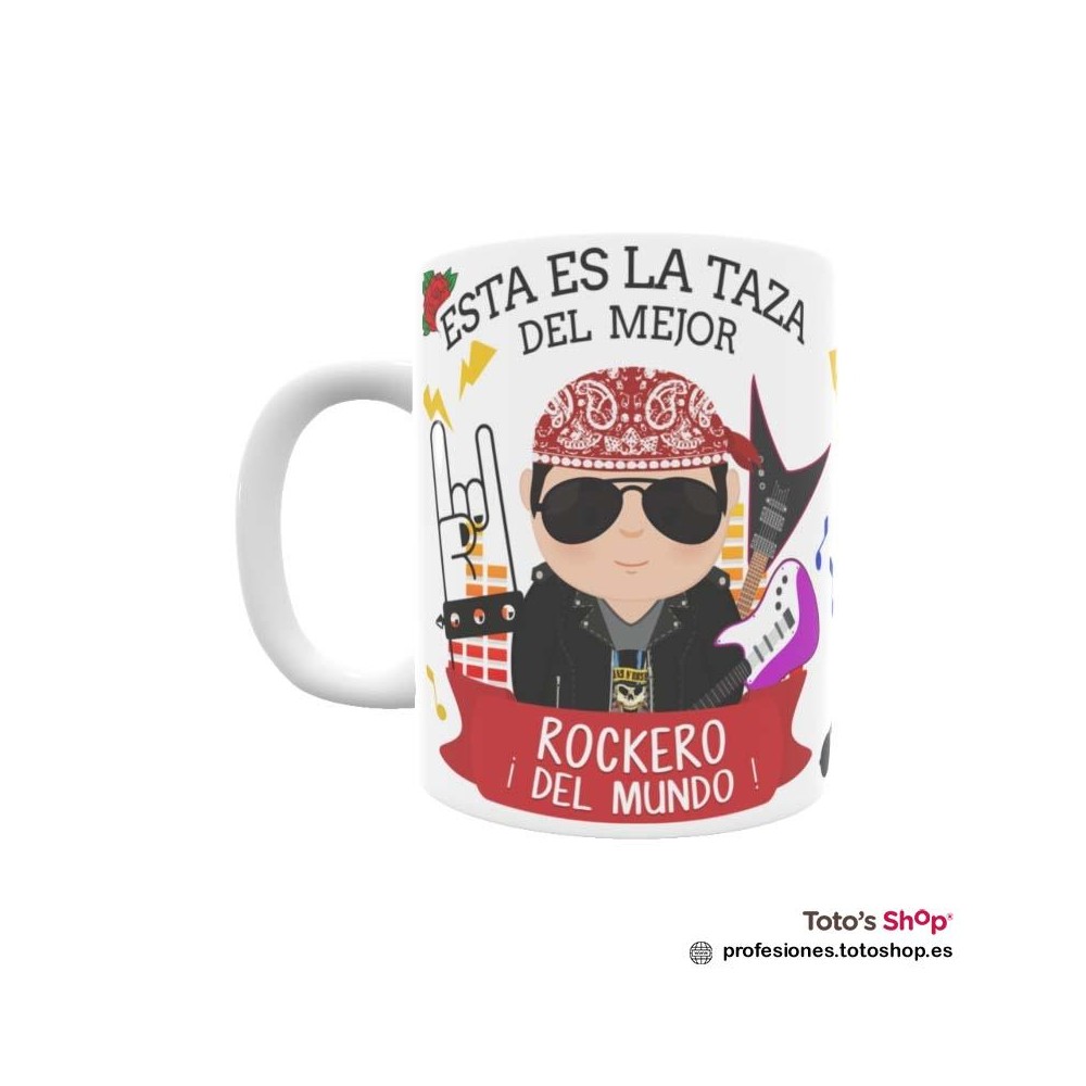 Taza personalizada con tu dedicatoria para el mejor ROCKERO.