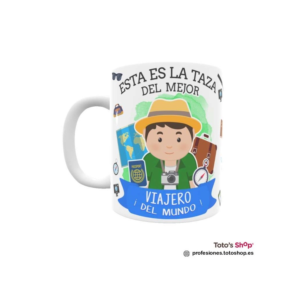 Taza personalizada con tu dedicatoria para el mejor VIAJERO.