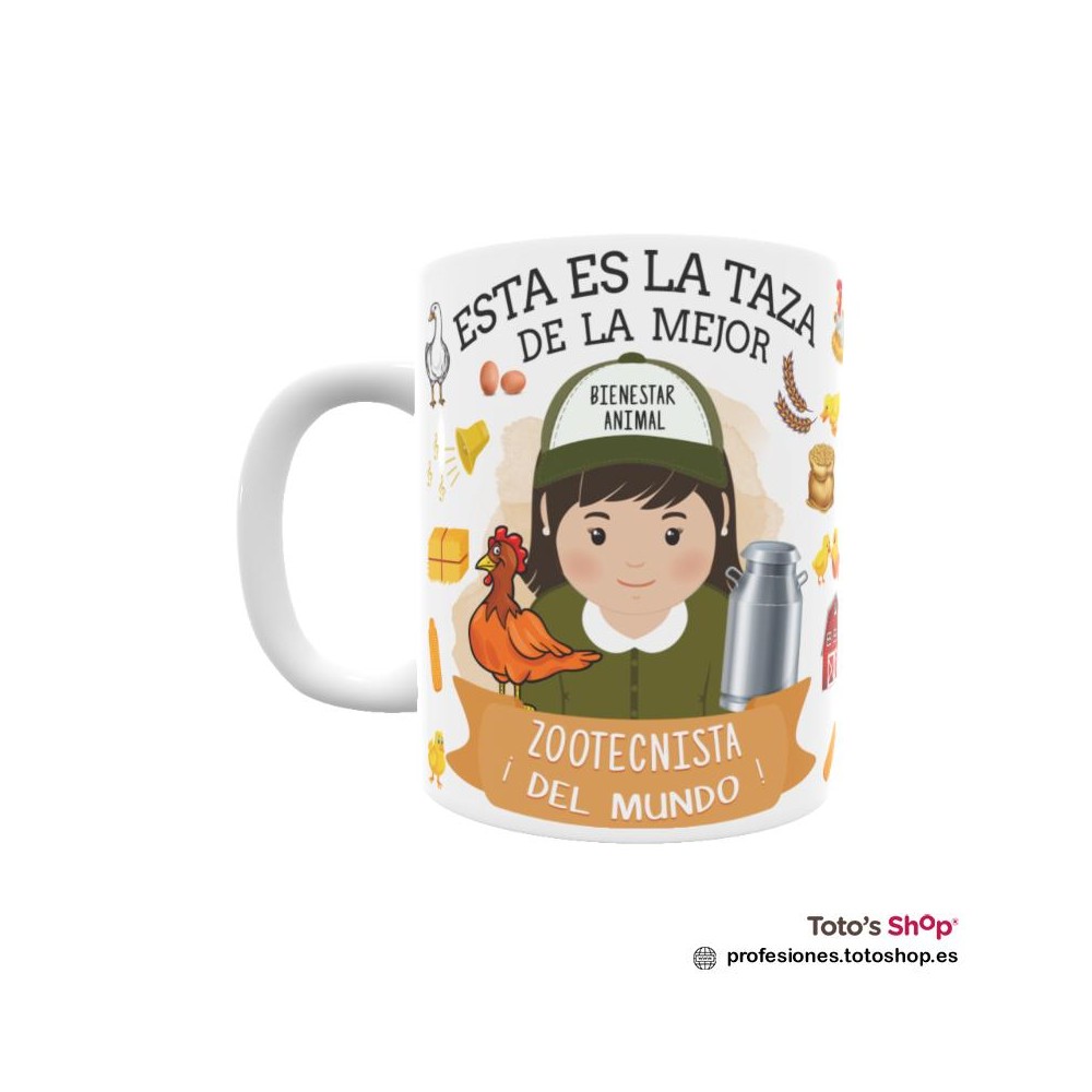 Taza personalizada con tu dedicatoria para la mejor ZOOTECNISTA.