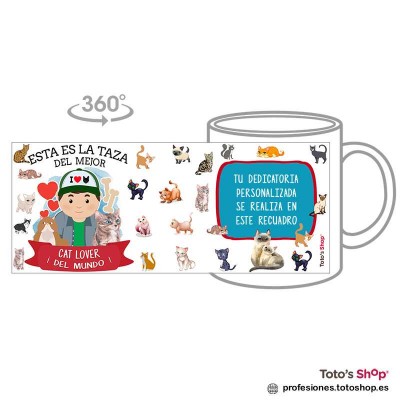 Taza personalizada con tu dedicatoria para el mejor CAT LOVER.