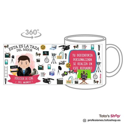 Taza personalizada con tu dedicatoria para el mejor DIRECTOR DE CINE.