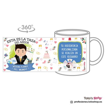 Taza personalizada con tu dedicatoria para el mejor WEDDING PLANNER.