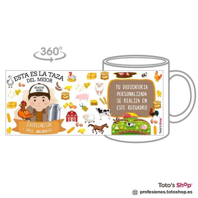 Taza personalizada con tu dedicatoria para el mejor ZOOTECNISTA.