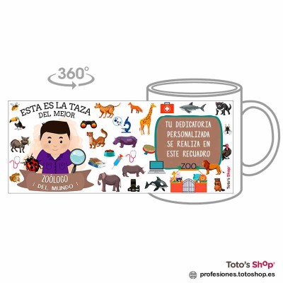 Taza personalizada con tu dedicatoria para el mejor ZOÓLOGO.