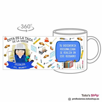 Taza personalizadas con tu dedicatoria para la mejor CRISTALERA.